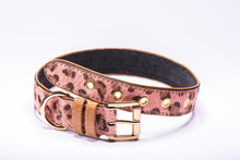 Load image into Gallery viewer, Calf Hair Dog Collar - Pink Leopard