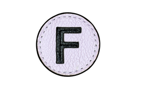 "F" letter leather pin