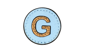 "G" letter leather pin