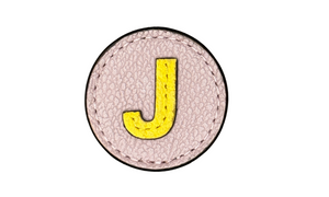 "J" letter leather pin