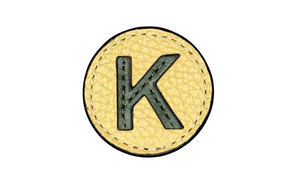 "K" letter leather pin