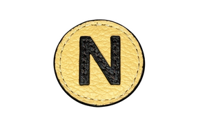 "N" letter leather pin