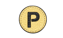 Load image into Gallery viewer, &quot;P&quot; letter leather pin