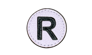 "R" letter leather pin