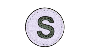 "S" letter leather pin