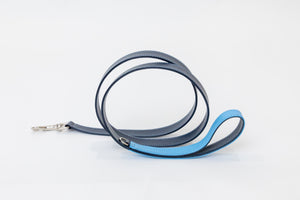 handmade designer navy leather dog leash 