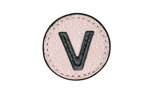 "V" letter leather pin