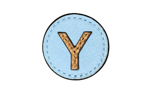 "Y" letter leather pin