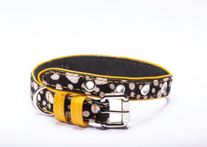 Calf Hair Dog Collar - Spots